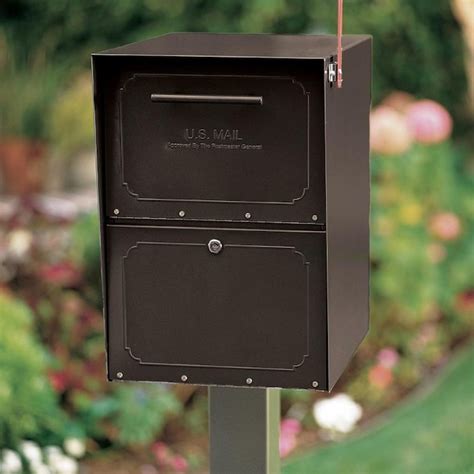 lock metal pole to box|lockable mailbox post.